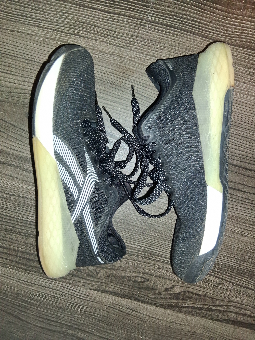 Reebok CrossFit Nano 9 Womens Size 7 Black White Gum Training Shoes